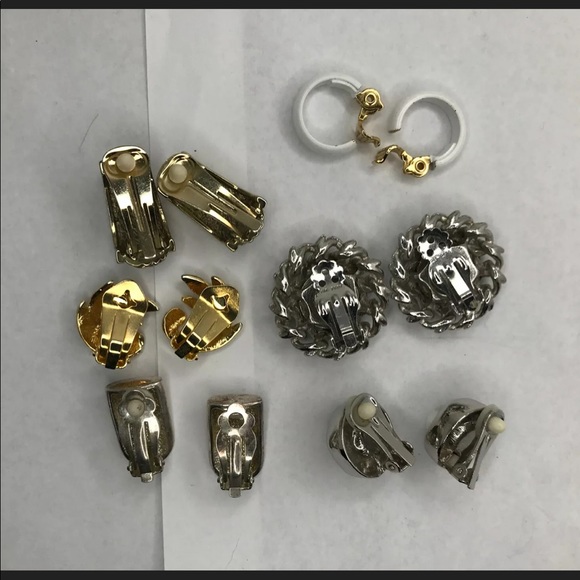 Vintage Clip On Earrings bundle 6 Pairs All good - Picture 10 of 11